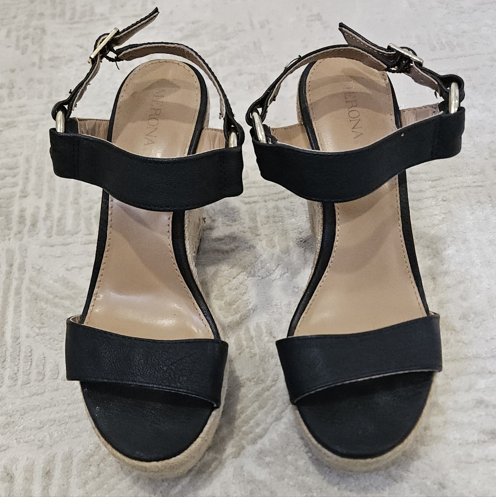 Merona Black Wedge Sandals